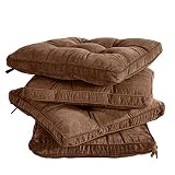 Tiita Square Chair Pads and Cushions Outdoor Floor Pillow 18x18 Inch Seat Pad with Ties for Office D