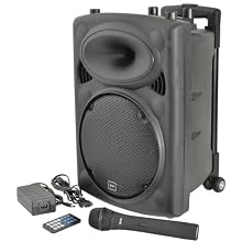 All-in-One Portable PA System – Compact, battery powered speaker with trolley and wheels for easy transport; perfect for events, parties, karaoke, busking, schools, churches, and outdoor performances Wireless Microphone & Bluetooth Streaming | Includ...