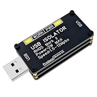 Jhoinrch USB-Isolator, USB-Ground-Loop-Isolator, mit ADUM3160-Chip, 2W 5V geregelte Stromversorgung, unterstützt 12Mbps Geschwindigkeit und 1,5KV Spannungsisolation