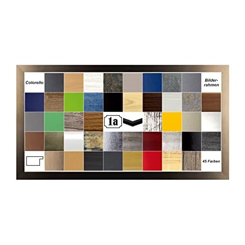 Colorello Deluxe Bilderrahmen Posterrahmen 50x120 cm Panorama und Quadrat Formate Bronze Dekor Antireflex Kunstglas Cover