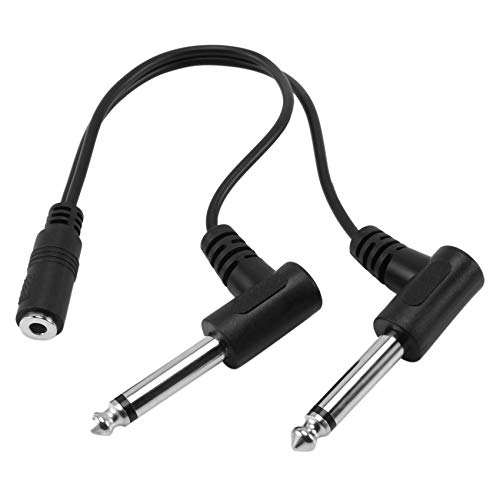 Adaptador Y audio 3.5mm stereo hembra a 2x 6.35mm mono macho miniatura 1