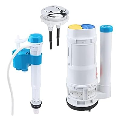 T Tulead Toilet Dual Flush Valve,Fill Valve,Push Button,Toilet Repair Kit 210mm Height, for 255-305mm Toilet Tank, for Ceramic Hole Dia, 65-70mm