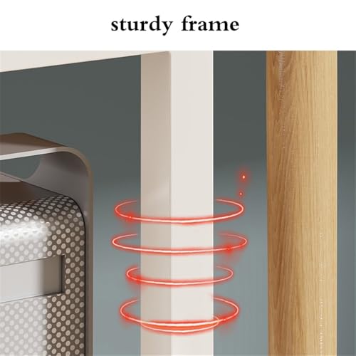 Soporte para CPU móvil con ruedas bloqueables, estante doble resistente para oficina y escritorio de juegos (Blanco) (Pequeño) miniatura 3
