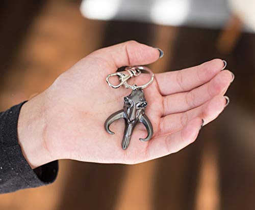 Star Wars Mandalorian Mythosaur Logo Car & Backpack Keychain Ring - Awesome & Heavy Duty 3D Flat Back Metal Key Holder Organizer - Cool Collectible Novelty Accessories For Men, Women & Millenials #TOP5