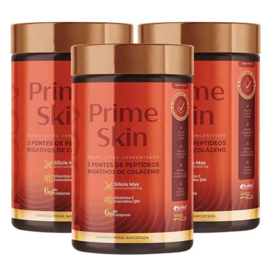 Kit 3x Prime Skin Blend Colágeno, Suplemento com Verisol e Morikol, 240g - Rejuv