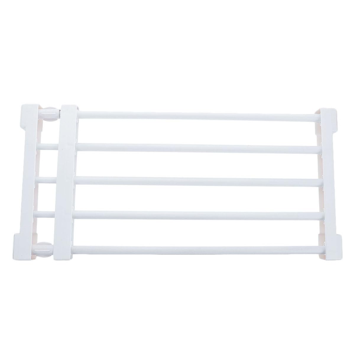 Mipcase Separador de Armario Extensible de Plástico Blanco 50-80 Cm | Diseño Retráctil, Ancho 24cm, para Gabinete y Ropero, Organización por Niveles y Ahorro de Espacio