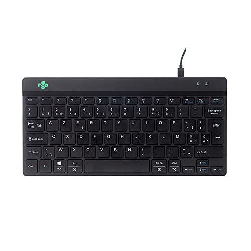 R-Go Tools Clavier Compact Break, avec Logiciel de Pause Anti-RSI, Ultra-Mince, 2xUSB-C pour Clavier numérique Externe, AZERTY (BE), Filaire, pour...