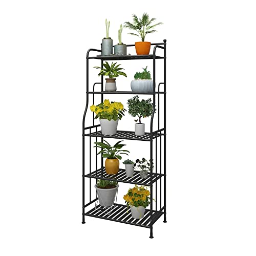 Supporto Per Piante In Metallo A Doppio Strato – Fioriera In Ferro Battuto Bianco 51x25 Cm – Antiruggine Per Balcone, Giardino E Interni - 3