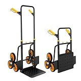 DNA MOTORING 2 in 1 Heavy Duty Stair Climbing Trolley Dolly, 330lbs Capacity Stair Climber Hand Truck, 6 Wheels Stair Dolly, w/Telescopic Handle, TOOLS-00755