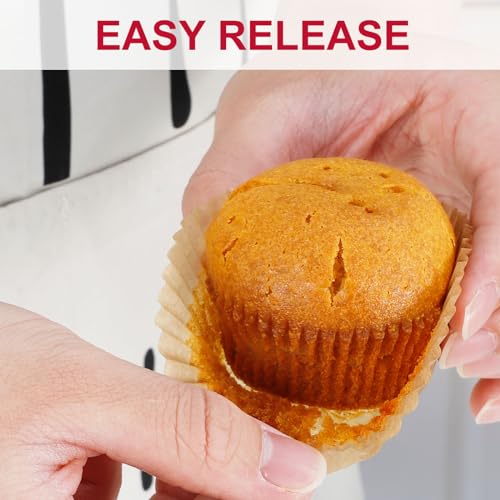 Caperci Standard Parchment Cupcake Liners For Baking 300 Pcs - Odorless Greaseproof Paper Muffin Baking Cups For Wedding Birthday Party Baby Shower Festivals thumb #3