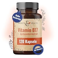 Aprikosenkern Kapseln – 1060mg Aprikosenkernextrakt pro Tagesdosierung – 120 Kapseln Vitamin B17 Hochdosiert, Vegan, Acerola VitaminC, Vitamin B17-Vitamin in Aprikosenkerne, apricot seeds vitamine b17
