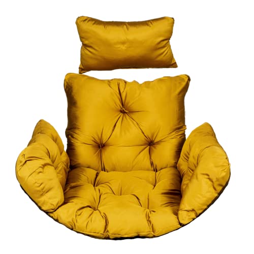 Image of SWINGZY Cushion for Hanging Basket Chair Swing /Outdoor Egg Swing Chair Soft Cushion /Jhula Seat Padded Pillow Cushion /Swing Chair Cushion with Polyester Cloth - (Gold)