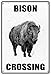 Keely Bison Crossing Metal Vintage Tin Sign Wall Decoration 12x8 inches for House Room Cafe Bars Restaurants Pubs Man Cave Decorative