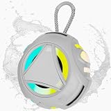 LUKADER Bluetooth Shower Speake WaterproofοΌPortable Outdoor Bluetooth Speake with RGB LightsοΌIPX67 FloatingοΌBuilt-in MicοΌ24Hrs PlaytimeοΌTrue Wireless StereoοΌGifts for Teens Boy Girls Women Men - Gray