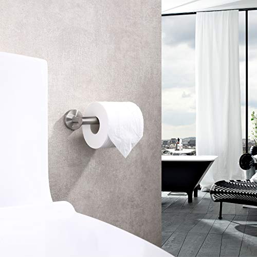 Tastos Brushed Nickel Toilet Paper Holder Sus304 Stainless Steel, Modern Round Tissue Roll Holders Wall Mount, Toilet Paper Roll Dispenser Bathroom 5 Inch Tp Holder For Kitchen Washroom #TOP6