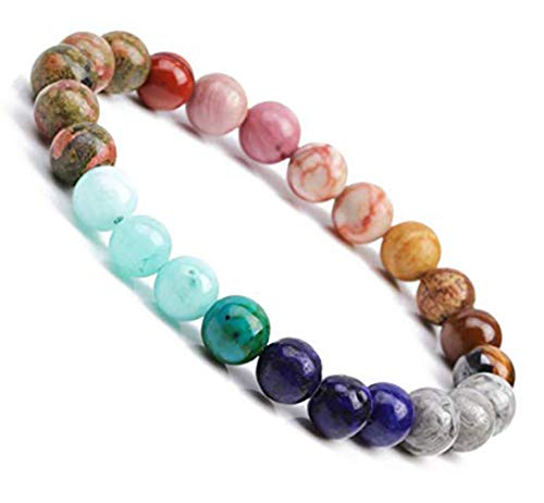 Natural Stone Beads 100Pcs Round Genuine Real Stone Beading Loose Gemstones Hole Size 1Mm Diy Smooth Bead For Bracelet Necklace Earrings Jewelry Making (Natural Stone Beads Multicolor, 8Mm) #TOP6