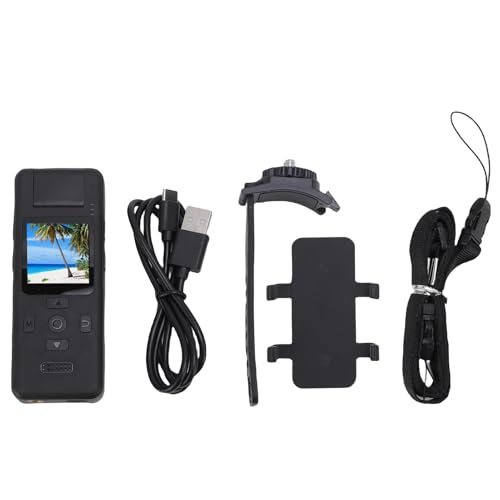 QWUUYEC Cámara Corporal con Grabación 4K HD, Pantalla de 1,5 Pulgadas, Lente Giratorio 180°, Clip Magnético y Trasero - Alta Resolución, Grabación Continua y Diseño Portátil para Deporte