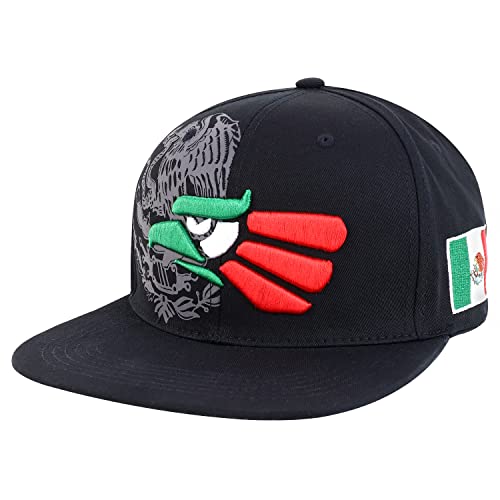 Image of Hecho En Mexico Eagle 3D Embroidered Flat Bill Snapback Cap