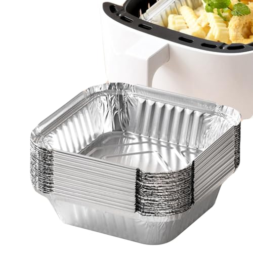 Sartenes desechables - 20 bandejas de papel de aluminio, recipientes ligeros para, platos de comida resistentes, diseño elevado | Soportes de cocina portátiles para eventos de camping de cocina