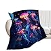 Jellyfish Blanket Gifts for Girls Boys Underwater Marine Life Fleece Blankets Soft Warm Fuzzy Ocean Beach Marine Life Throw Cozy Flannel Plush Stuff Throws for Kids Men Women Bed Couch Decor 50