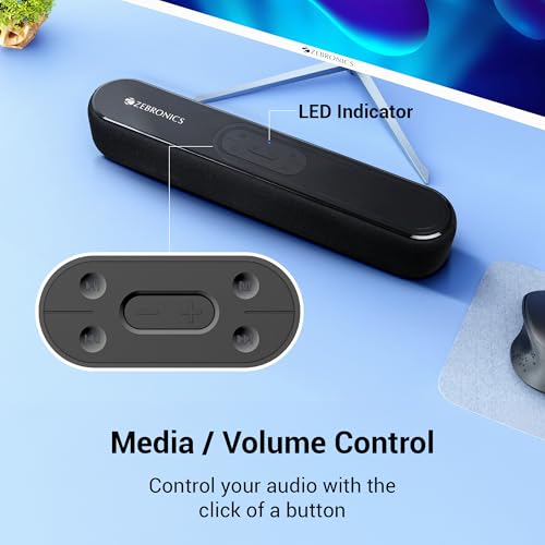 Image of ZEBRONICS VITA BAR 201, Wireless Bluetooth Soundbar, 30 Watts, Upto 8 Hours Playback, Powerful Dual Drivers, Dual Passive Radiators, LED Indicator, BTv5.3 | USB | AUX