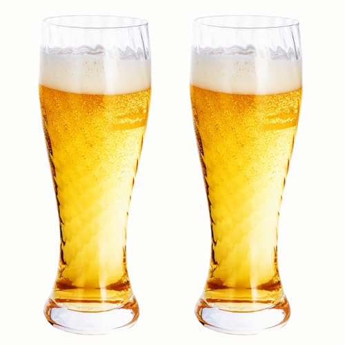 GLASKEY Weizenbierglas Biergläser 460 ml 2er Set,Bierkrug mit Gewinde, Pilsbecher, IPA-Barbecher, klassischer Bierkrug, tolles Geschenk,Spülmaschinenfest