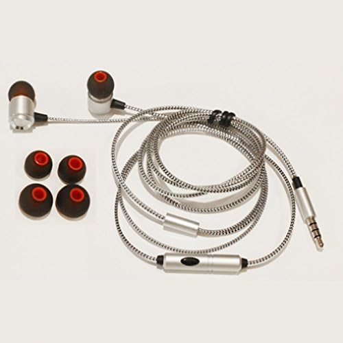Premium Sound Quality Wired Headset Metal Earbuds Microphone for Samsung Galaxy J1 J3 J5 J7, Grand Prime - LG Volt 2, Tribute 2, Escape 2 - ZTE Overture 2, ZMAX, ZMAX+, Nubia Z9 - ASUS Zenfone, 2