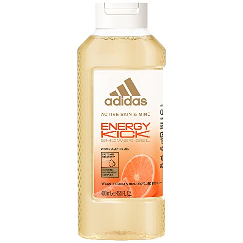 Adidas - Active Skin & Mind - Gel Douche Energy Kick Femme - Formule Clean & Vegan et Flacon recyclé - 400 ML