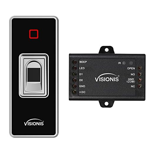 Visionis VIS-3024 Indoor + Outdoor Rated IP68 Access Control Standalone Biometric Fingerprint + Reader + Wiegand 200 Fingerprints and 500 EM Cards, with Capacitive Semiconductor Sensor