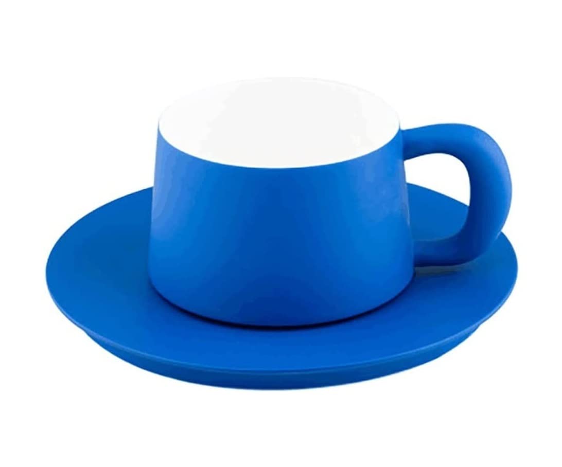 Filiżanki do Kawy Kubki do Kawy Kubek do Kawy Nowoczesny Zestaw Kubków Do Kawy Ze Spodkiem Ceramiczny Kubek Do Kawy Z Uchwytem Idealny Prezent Niebieski Wielofunkcyjny Filiżanki Herbaty Filiżanka do K