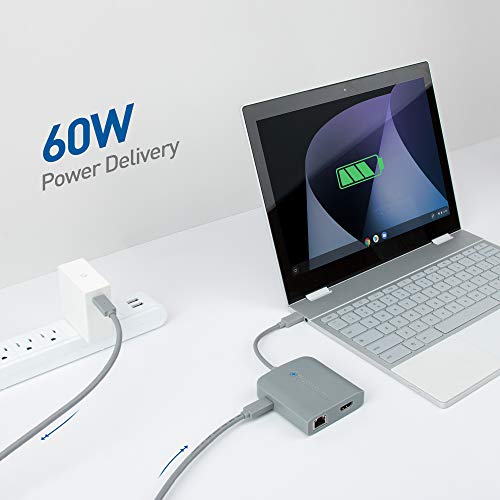 Image of Cable Matters USB C Hub Multiport Adapter (Works with Chromebook Certified) with 4K HDMI, 2X USB 2.0, 480Mbps Ethernet, and 60W PD
