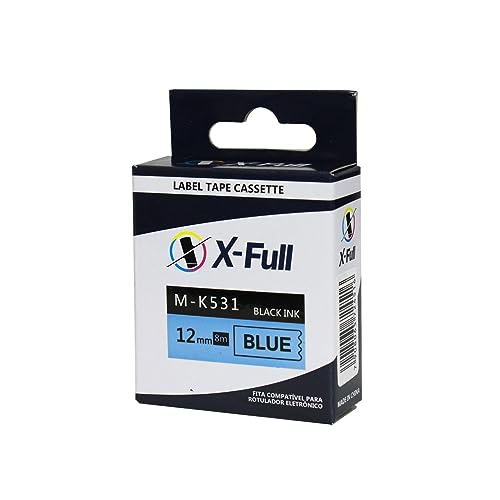 Fita Rotulador Brother Azul PT-65 PT-70 PT-80 PT-85 PT-70Bm Compatível mk531 M-231 MK-231 MK231 Etiq