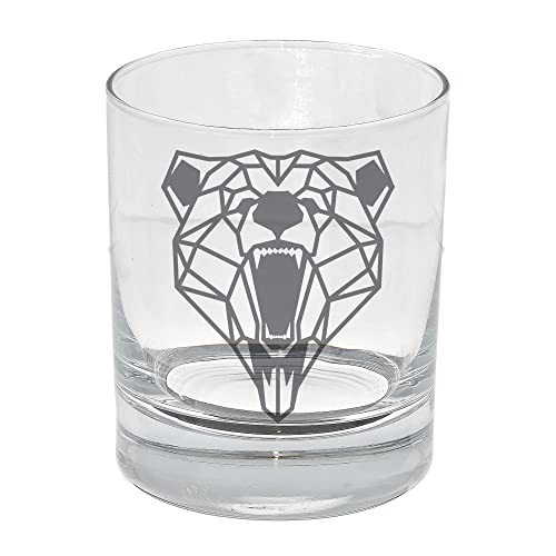 Grizzly Bear Engraved Whisky Glass Etched Bear Drinkware Gift for Bear Lovers Birthday Gift for Her Him Grizzly Bear Gift Animal Lover Engraved Whisky/Whiskey Glass Bear Design Scotch Whisky Glass