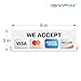 iSYFIX Credit Card Sticker Signs Stickers - 4 Pack 9-x 3- Inch - We Accept Visa, MasterCard, Amex & Discover, Premium Self-Adhesive Vinyl, Laminated, UV, Weather, Scratch, Water and Fade Resistance