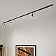 SLV PURI 1PHASEN-HOCHVOLT-SET | Aufbau-Schiene, Stromschienen-System |dreiflammig, schwarz, inkl. 2x1 m Hochvoltschiene, 3xPURI Längsverbinder, 2 Endkappen, 3x Dekoring, 3x LEDs