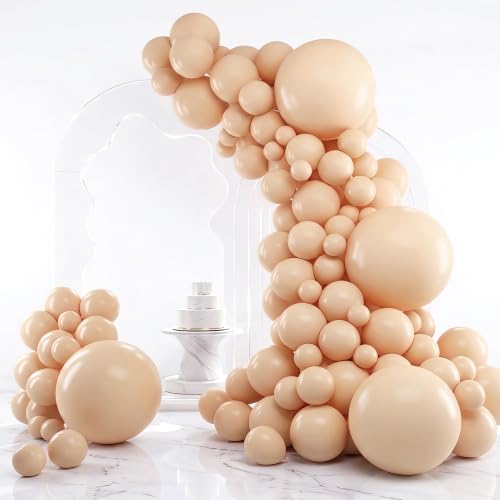 RUBFAC Nude Balloons Different Sizes 18 12 10 5 Inch Boho Balloons 129pcs