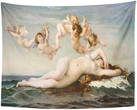 Tarolo Decor Wall Tapestry The Birth of Venus Alexandre Cabanel 1875 French Painting Oil on Canvas This is Copy Popular Work 60 x 50 Inches Wall Hanging Picnic for Bedroom Living Room Dorm