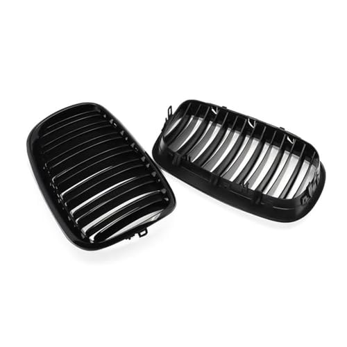 Calandre avant pour BMW X5 E70 X6 E71 2007-2013 double lamelles noir brillant - 5