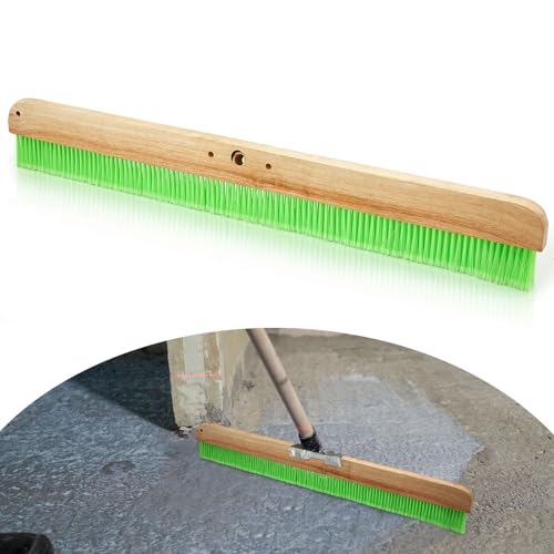 Yiyiring 1 Pcs 36 Inches Green Concrete Broom Finishing Soft Without Handle Soft Flow Through Brush with Mounting Threads for Concrete Finishes Hard Floors Yards