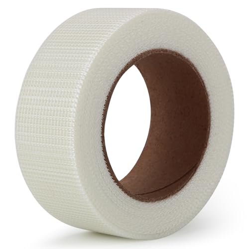 LLPT Drywall Repair Fiberglass Joint Tape 2” x 100 Ft Industrial Grade Extra Strength Fiber Mesh Heavy Duty Self Adhesive for Seam Patch Wall Crack Seam Repair Color White (DRF210)
