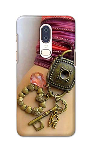 Image of Girl Hand with Keychain Hard Back Case Cover for OnePlus 6 Back Cover -(J5) VNS2228