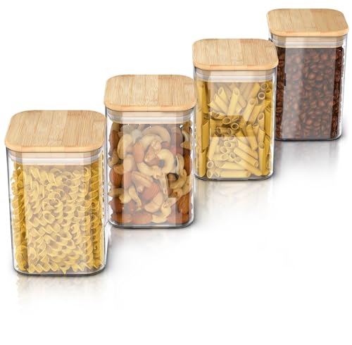 Arendo - Vorratsgläser mit Deckel 1200ml - 4er Set - Behälter aus Glas – hitzebeständig… – Ansicht 1