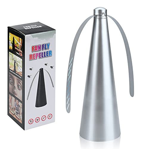 TSLBW Flies and mosquitoes repel insect fans Fly Repellent Fan Restaurant for Table Portable Patio Camping keep insects away from food, Silver (bg118)