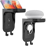 WALI Outlet Shelf Wall Holder, fit for Duplex GFCI Decorative Outlet, Bedroom Outlet Shell A Space Saving for Smart Home, Speakers up to 20lbs with Cable Management (OSH002-B), 1 Pack, Black