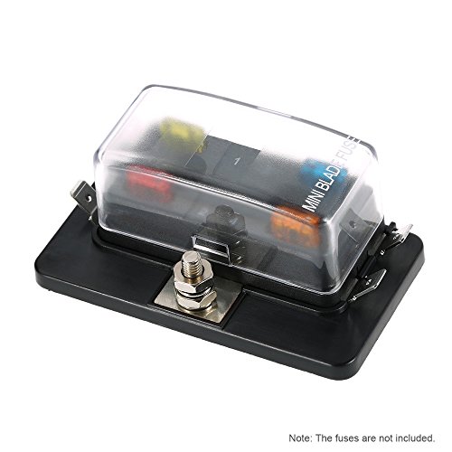 Sangmei Suporte de caixa de fusíveis de mini lâmina de 4 vias APM ATM 5A 10A 25A para barco a motor