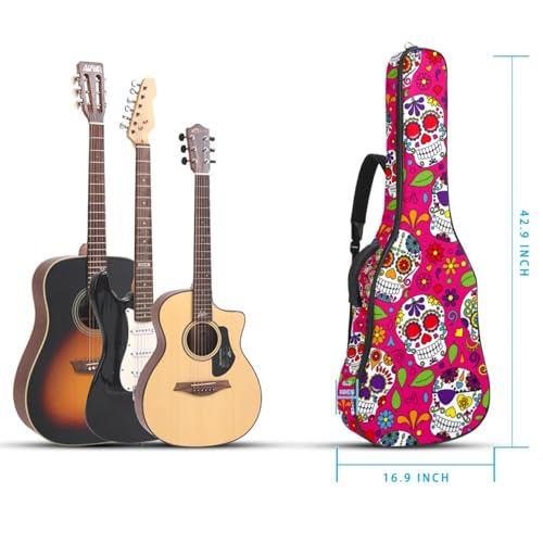 Housse de guitare en tissu Oxford épais rembourré avec boucle de suspension et sangle de cou Motif roses arc-en-ciel sur fond noir 101,6 cm, Multicolore., 42.9×16.9×4.7 in, Sac de transport tendance - Les Beatles, Paul McCartney, John Lennon, RIngo Starr, George Harrison Housse de guitare en tissu Oxford épais rembourré avec boucle de suspension et sangle de cou Motif roses arc-en-ciel sur fond noir 101,6 cm, Multicolore., 42.9x16.9x4.7 in, Sac de transport tendance – Image 6