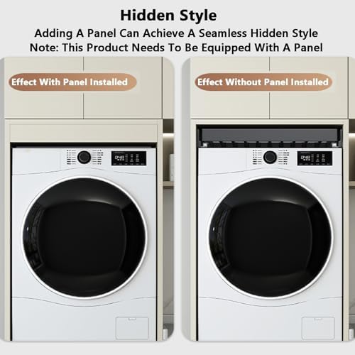 Adjustable Hanging Rod & Silent Pull-Out Trouser Rack, Movable Clothes Drying Solution for Washing Machine, Supports 35kg, Space-Saving Design (664-714mm)