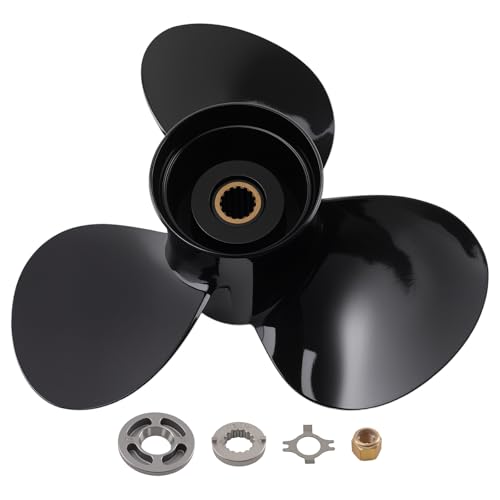 Image of maXpeedingrods Aluminum Boat Propeller for Mercury Engines | for 40-140HP, 15 Spline Tooth 3 Blades, RH, Parts No# 48-77338A45, 48-77340A45, 48-77348A45