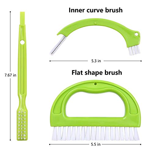 Living&Giving Grout Brush, (3 In 1) Grout Cleaner Brush, Tile Joint Scrub Brush With Handle, Stiff Cleaning Brush For All Of The Household Such As Shower,Bathroom, Kitch, Seams, Floor Lines #TOP3