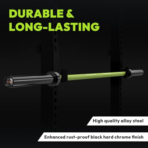 HANDBODE 7ft Olympic Barbell 45lb (20kg) - 1000lb High-Capacity Weight Bar for Deadlift/Powerlifting/Squat, Bench Press Bar for Strength Training Home Gym Workout, Green - Thumbnail 4